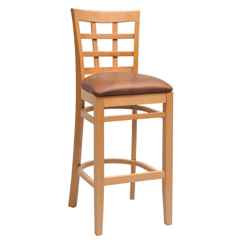 Trendler, Inc. LATTICE WOOD BAR30 UPH Bar Stool