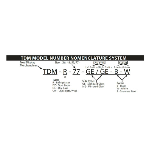 True Mfg. – Specialty Retail Display TDM-DZ-77-GE/GE-B-W