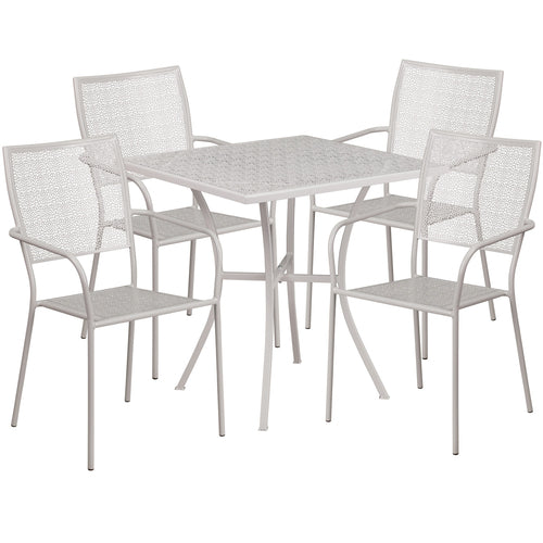 Flash Furniture CO-28SQ-02CHR4-SIL-GG