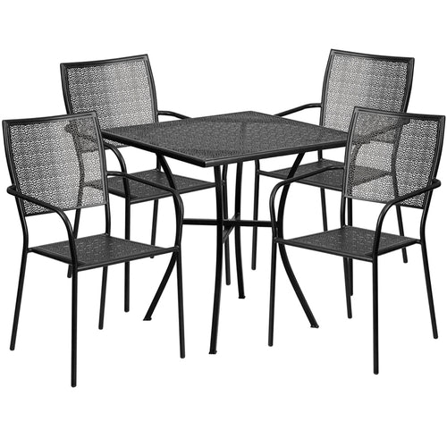 Flash Furniture CO-28SQ-02CHR4-BK-GG