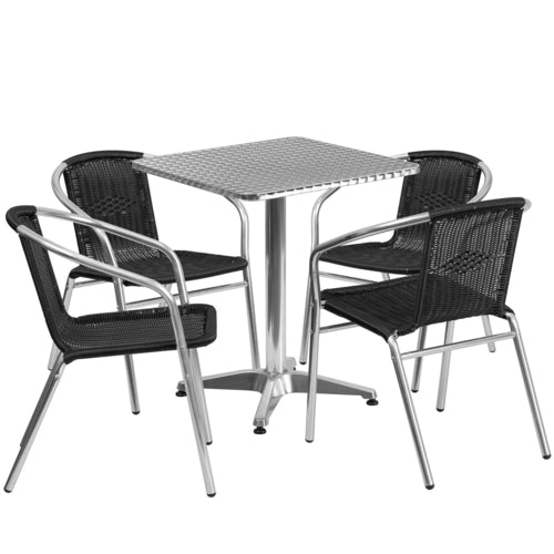 Flash Furniture TLH-ALUM-24SQ-020BKCHR4-GG