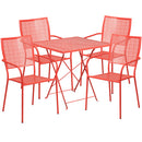Flash Furniture CO-28SQF-02CHR4-RED-GG