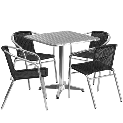 Flash Furniture TLH-ALUM-28SQ-020BKCHR4-GG