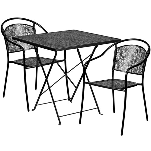 Flash Furniture CO-28SQF-03CHR2-BK-GG