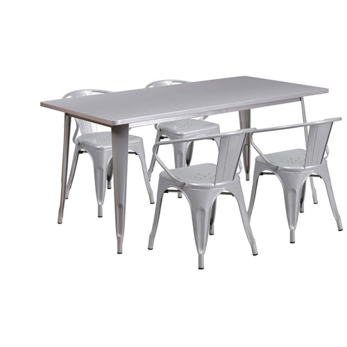 Flash Furniture ET-CT005-4-70-SIL-GG