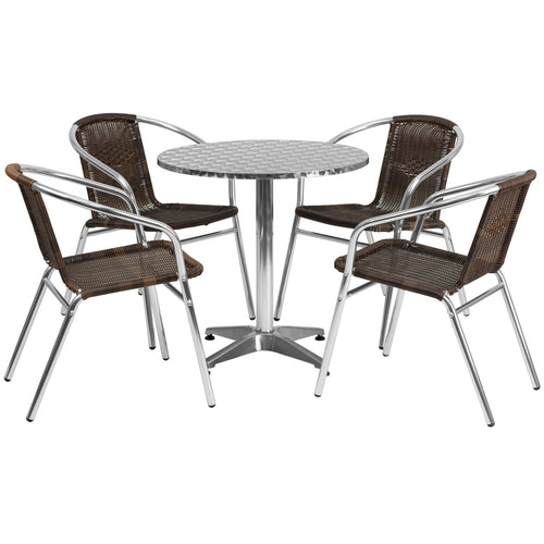 Flash Furniture TLH-ALUM-28RD-020CHR4-GG