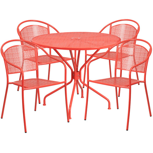 Flash Furniture CO-35RD-03CHR4-RED-GG