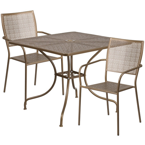 Flash Furniture CO-35SQ-02CHR2-GD-GG