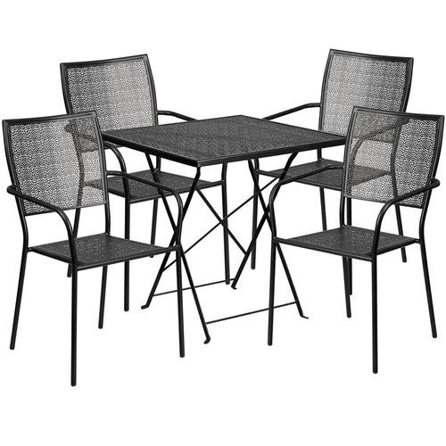 Flash Furniture CO-28SQF-02CHR4-BK-GG