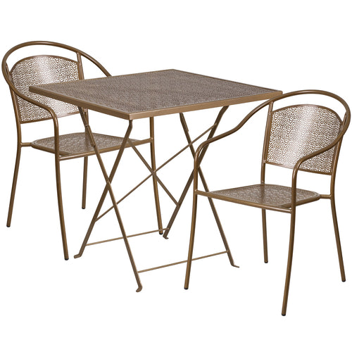 Flash Furniture CO-28SQF-03CHR2-GD-GG