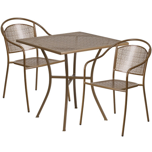 Flash Furniture CO-28SQ-03CHR2-GD-GG
