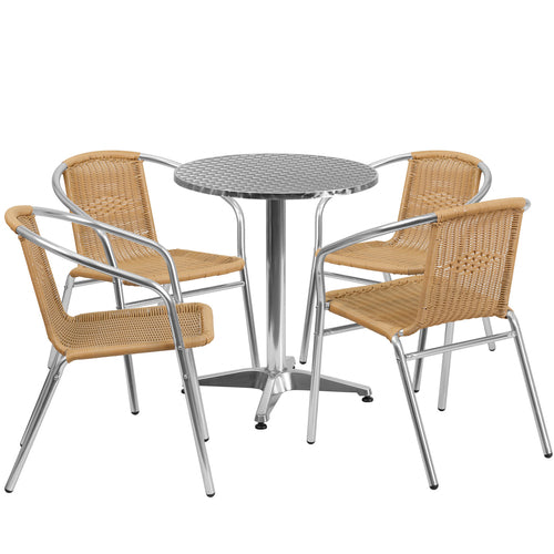 Flash Furniture TLH-ALUM-24RD-020BGECHR4-GG