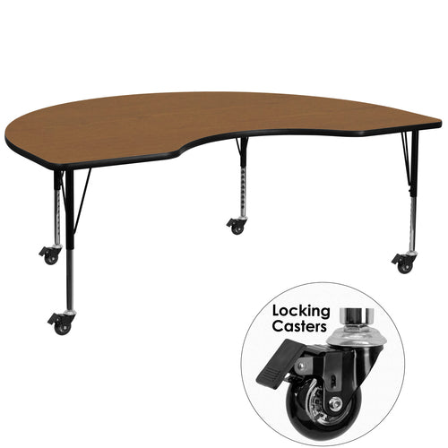 Flash Furniture XU-A4896-KIDNY-OAK-T-P-CAS-GG
