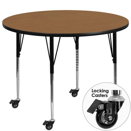 Flash Furniture XU-A42-RND-OAK-T-A-CAS-GG
