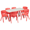 Flash Furniture YU-YCY-060-0036-RECT-TBL-RED-GG
