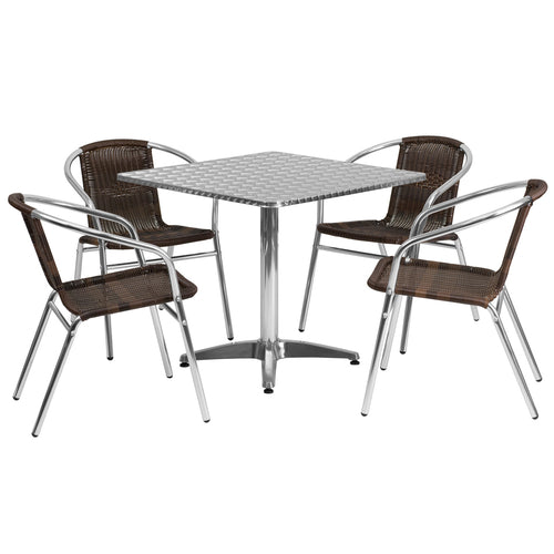 Flash Furniture TLH-ALUM-32SQ-020CHR4-GG