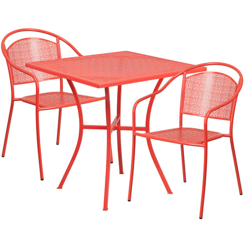 Flash Furniture CO-28SQ-03CHR2-RED-GG