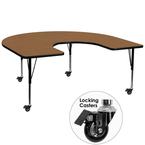 Flash Furniture XU-A6066-HRSE-OAK-T-P-CAS-GG