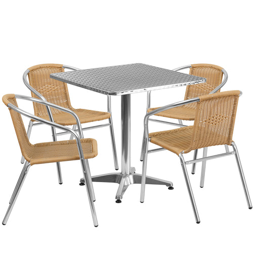 Flash Furniture TLH-ALUM-28SQ-020BGECHR4-GG