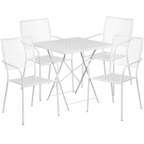 Flash Furniture CO-28SQF-02CHR4-WH-GG