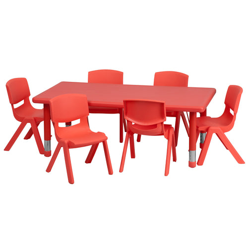 Flash Furniture YU-YCX-0013-2-RECT-TBL-RED-E-GG