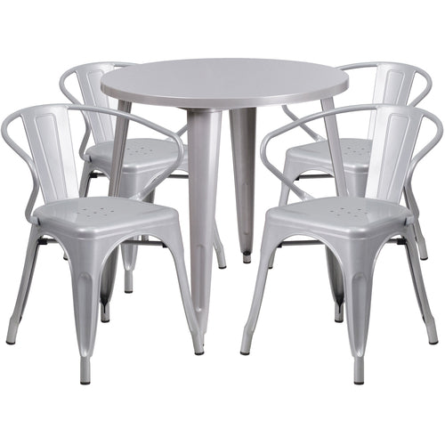 Flash Furniture CH-51090TH-4-18ARM-SIL-GG