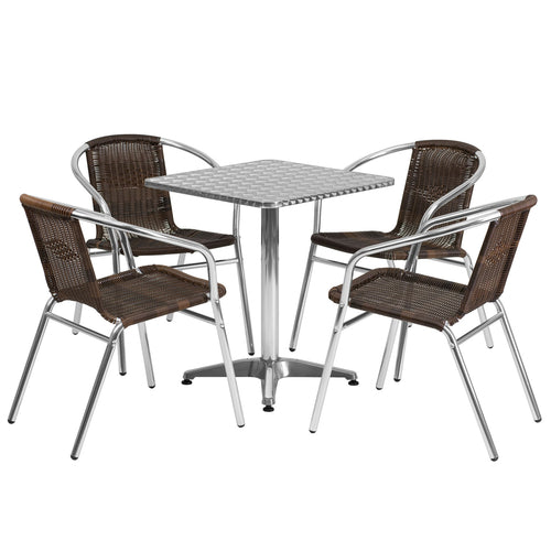 Flash Furniture TLH-ALUM-24SQ-020CHR4-GG