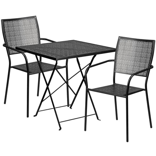 Flash Furniture CO-28SQF-02CHR2-BK-GG