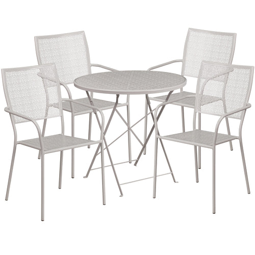 Flash Furniture CO-30RDF-02CHR4-SIL-GG