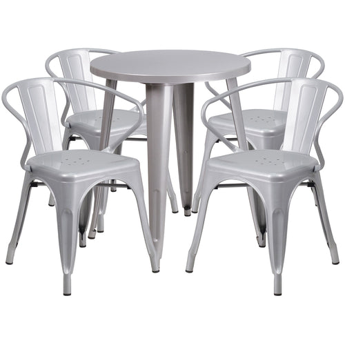 Flash Furniture CH-51080TH-4-18ARM-SIL-GG