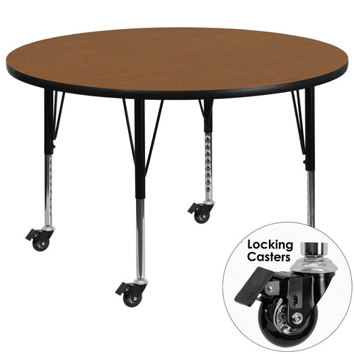 Flash Furniture XU-A48-RND-OAK-T-P-CAS-GG
