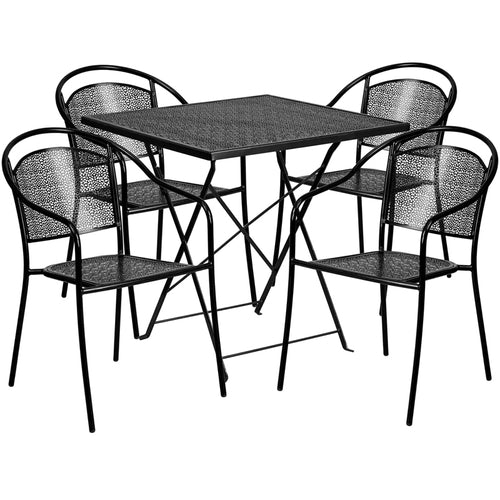 Flash Furniture CO-28SQF-03CHR4-BK-GG