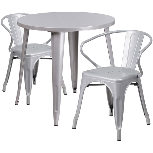 Flash Furniture CH-51090TH-2-18ARM-SIL-GG