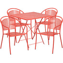 Flash Furniture CO-28SQF-03CHR4-RED-GG