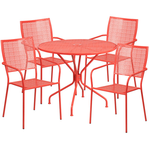 Flash Furniture CO-35RD-02CHR4-RED-GG