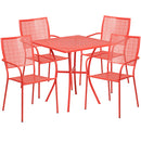 Flash Furniture CO-28SQ-02CHR4-RED-GG