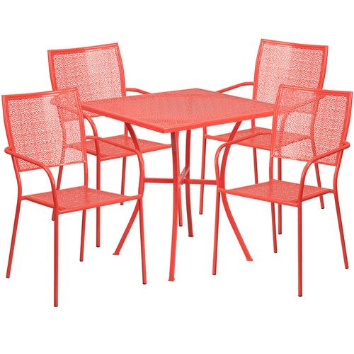 Flash Furniture CO-28SQ-02CHR4-RED-GG