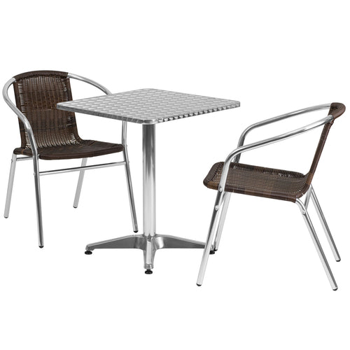 Flash Furniture TLH-ALUM-24SQ-020CHR2-GG
