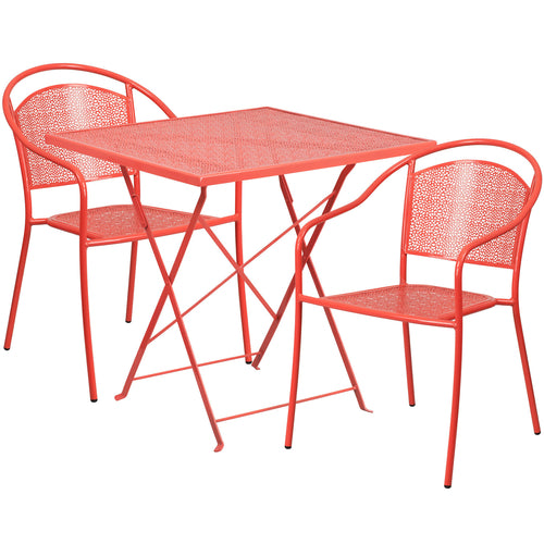 Flash Furniture CO-28SQF-03CHR2-RED-GG