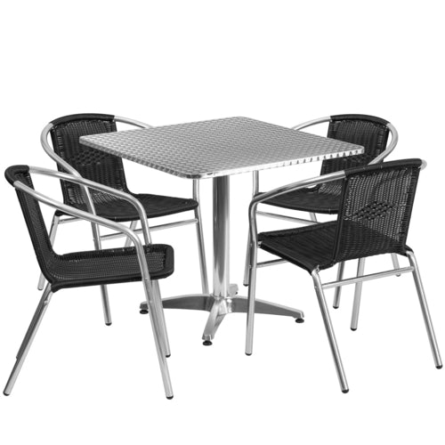 Flash Furniture TLH-ALUM-32SQ-020BKCHR4-GG