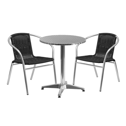 Flash Furniture TLH-ALUM-24RD-020BKCHR2-GG