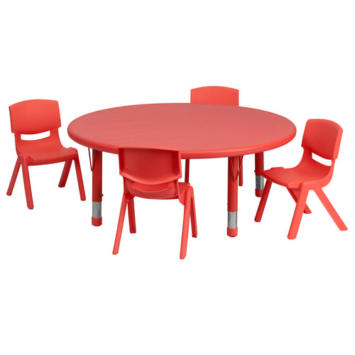 Flash Furniture YU-YCX-0053-2-ROUND-TBL-RED-E-GG