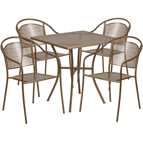 Flash Furniture CO-28SQ-03CHR4-GD-GG